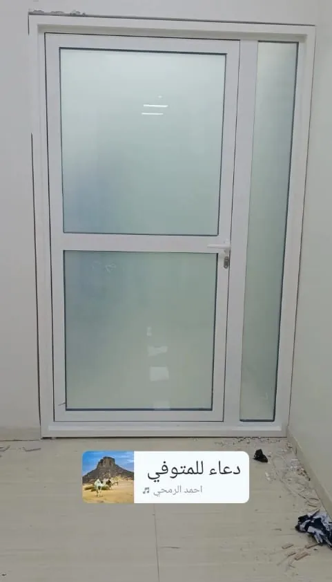 Frosted glass panel door — Marhaba Aluminium & Metal Works
