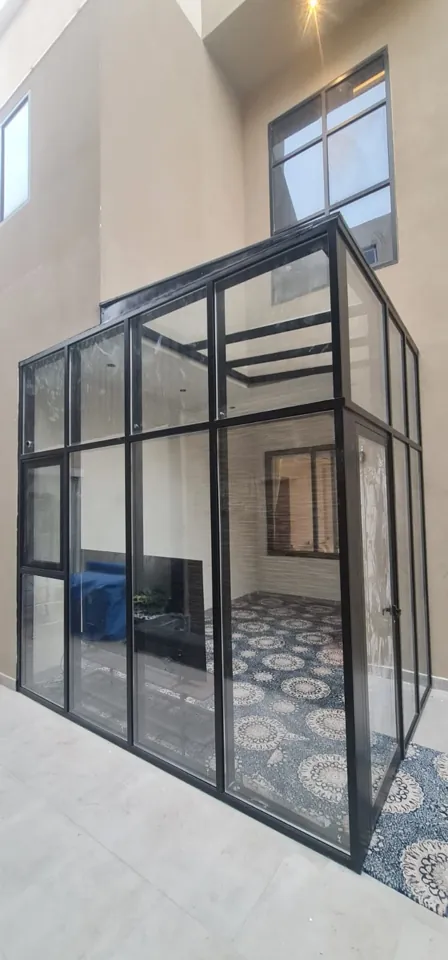 Glass entrance enclosure detail — Marhaba Aluminium & Metal Works