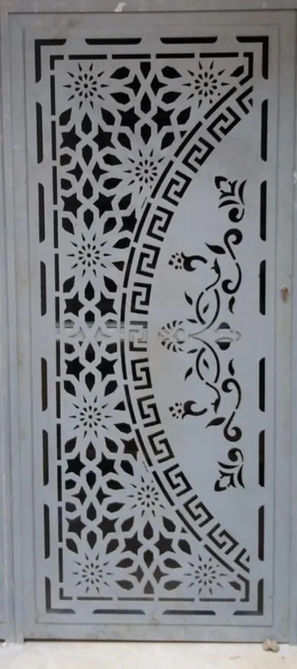 Ornamental geometric metal door — Marhaba Aluminium & Metal Works